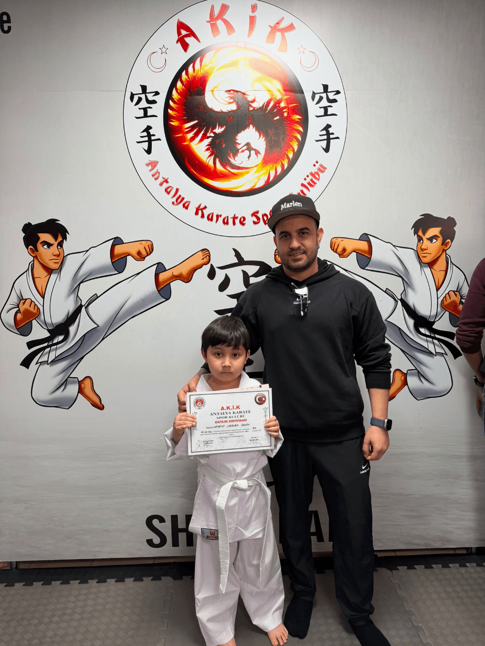Oğlumun ilk karate sertifikası